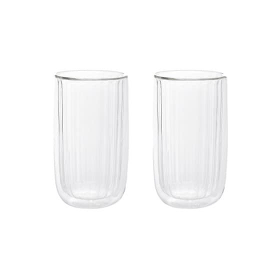 Double-wall glasses Homla CEMBRA GROOVE, 2 x 350 ml