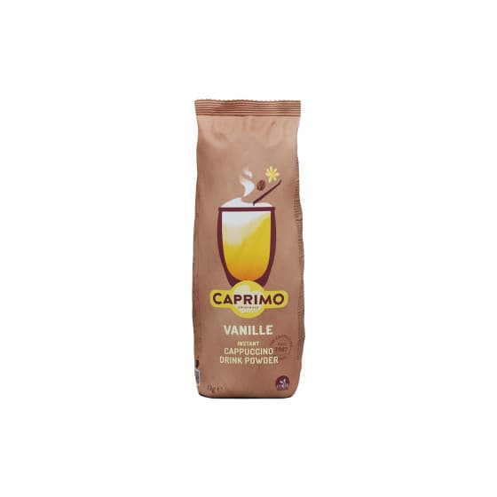 Vanilla-flavoured instant cocoa-based cappuccino drink powder Caprimo Cappuccino Vanilla Less Sugar, 1 kg