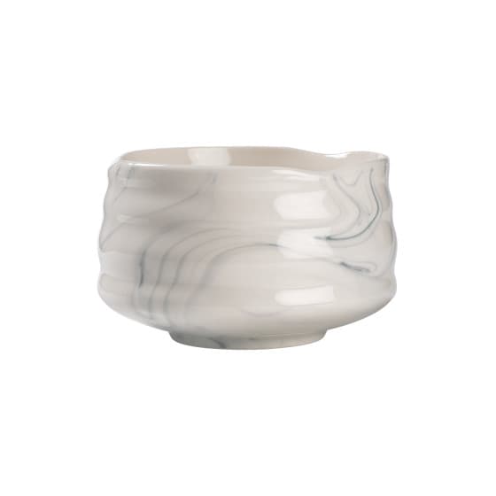 Ceramic matcha bowl CHiATO Chawan Cloud Mist – White / Greyish blue