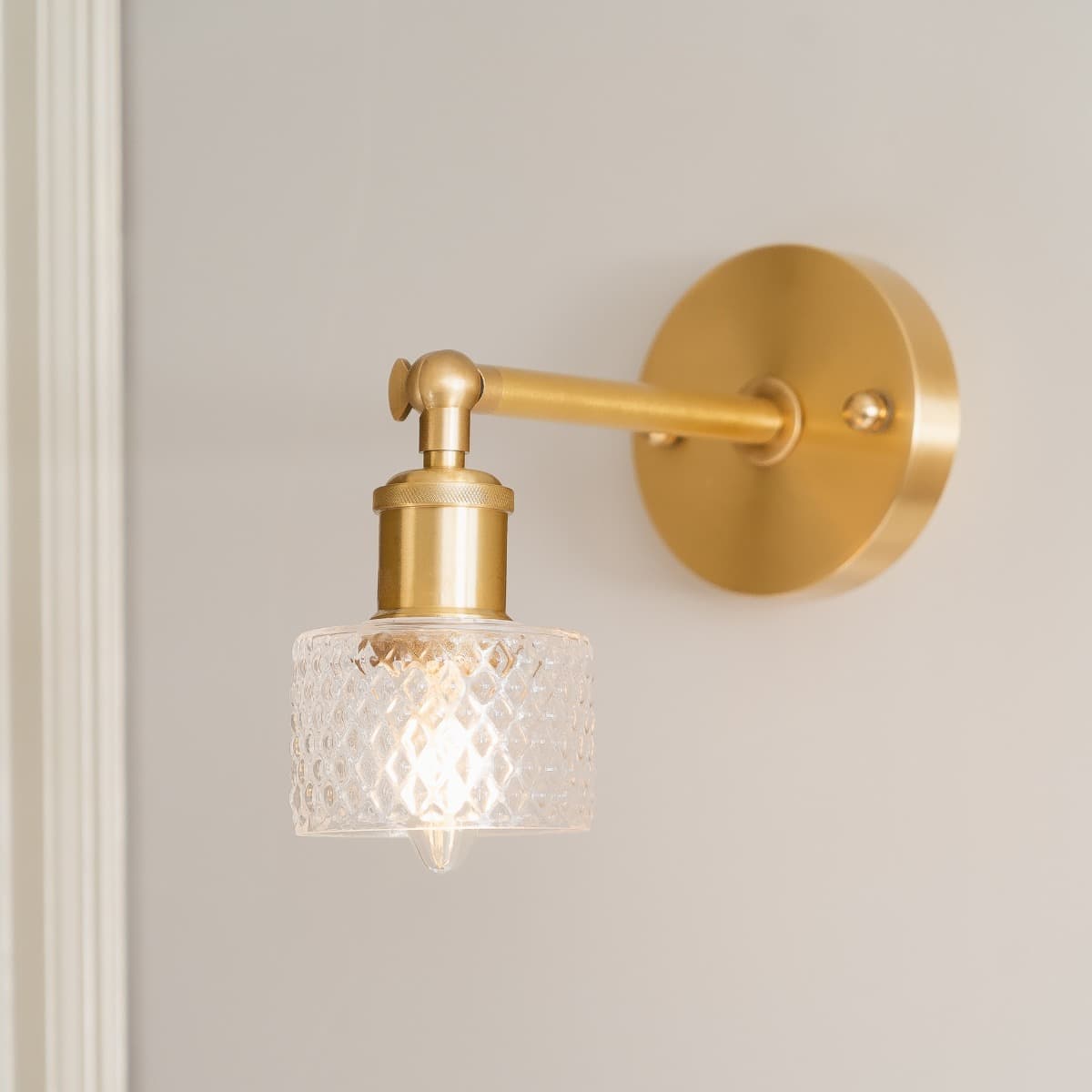 Dante Petite Prismatic Glass and Brass Wall Light - The Soho Lighting Company
