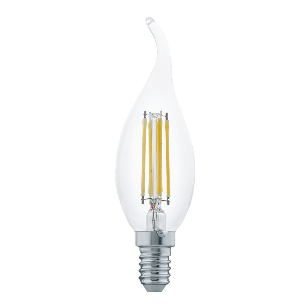Eglo LED E14 Clear CF35 Candle Flame LED Bulb 4W 2700K - 8 Pack