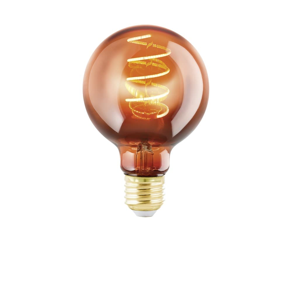 Eglo LED E27 Copper Vap G80 Spiral Dimmable LED Bulb 4W 2000K - 4 Pack