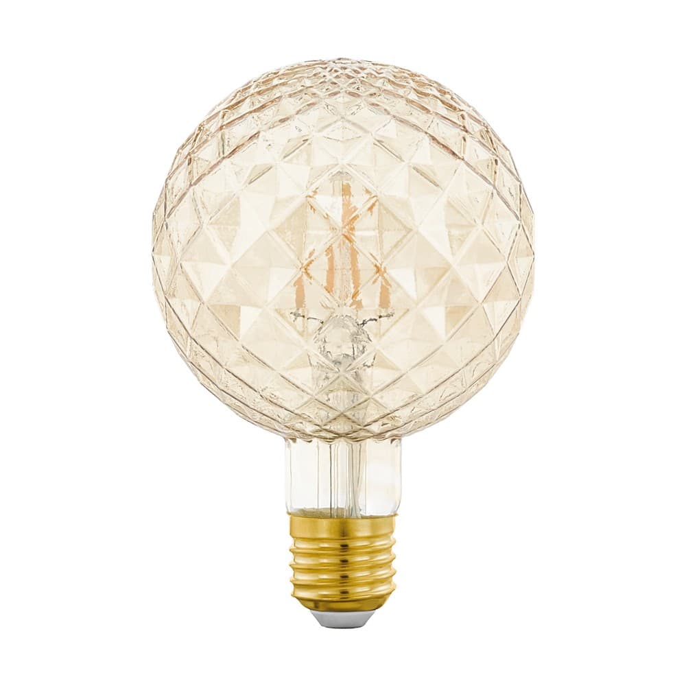 Eglo LED E27 Vintage Cut Glass G95 Dimmable LED Bulb 2.5W 2200K - 4 Pack
