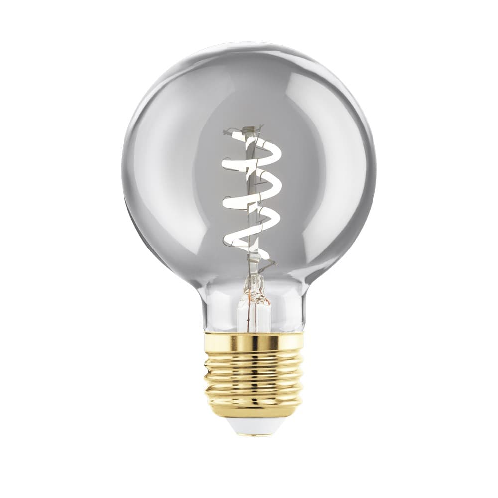 Eglo LED E27 Black Vap G60 Spiral Dimmable LED Bulb 4W 2000K - 8 Pack