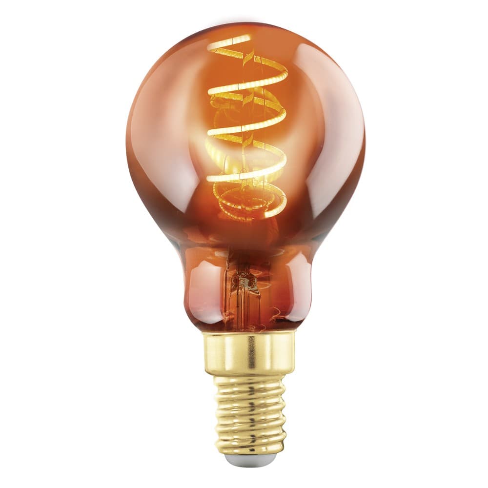 Eglo LED E14 Copper Vap P45 Spiral Dimmable LED Bulb 4W 2000K - 8 Pack