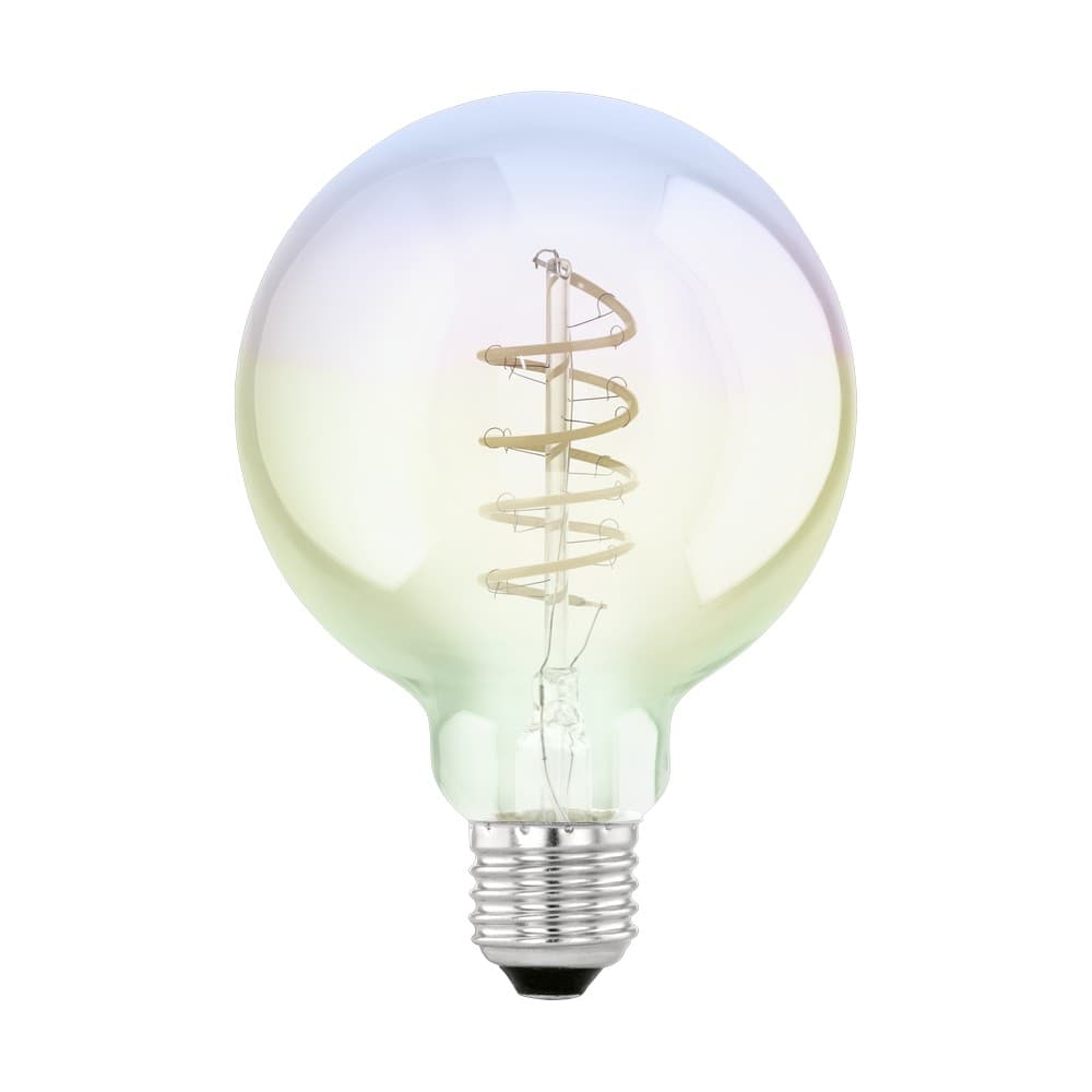 Eglo LED E27 Iridescent Globe G95 Spiral LED Bulb 4W 2000K - 4 Pack