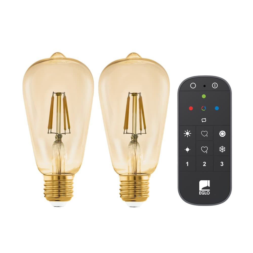 Eglo LEDE27 Vintage ST64 Smart REM CTRL LED Bulb 4.9W 2200K