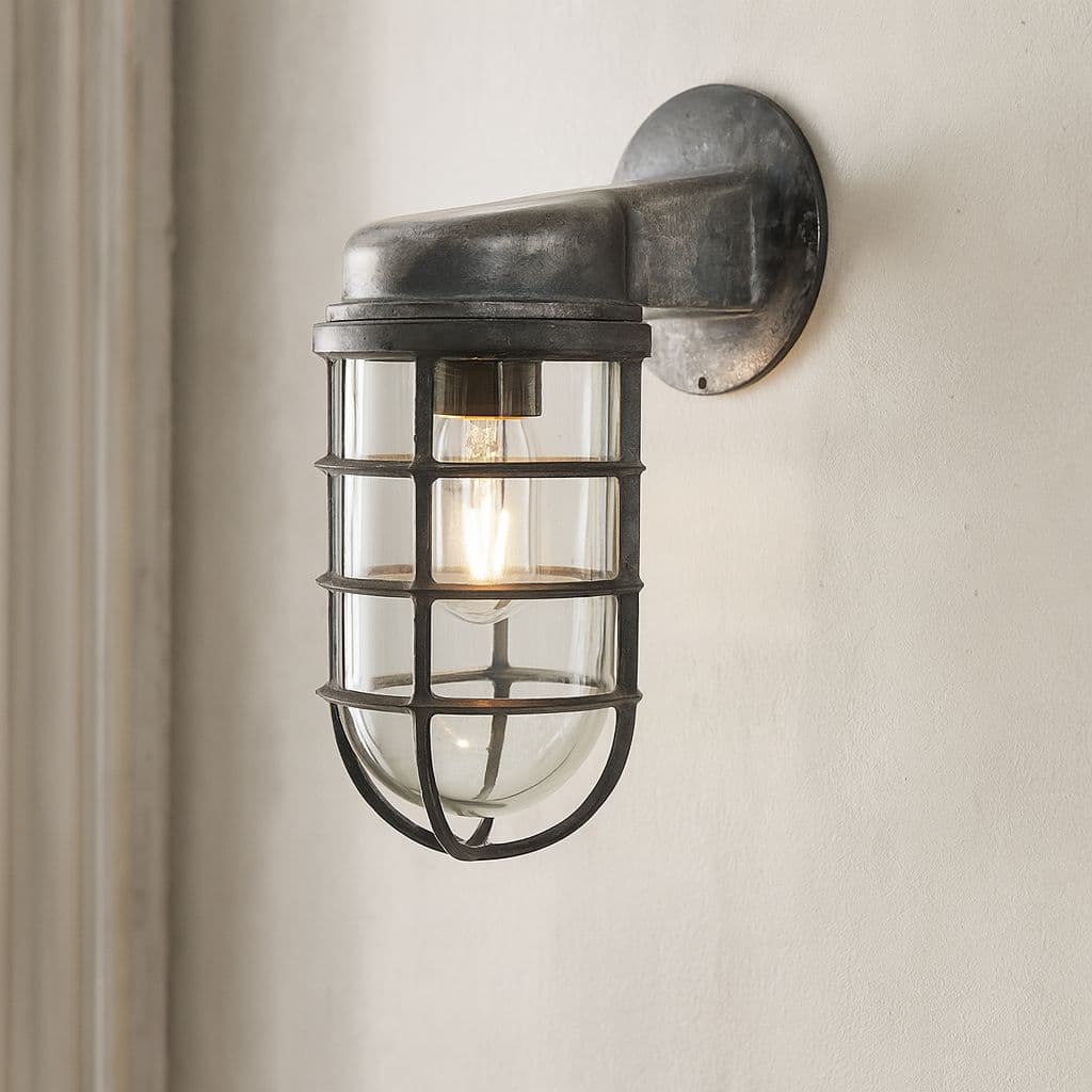 Soho Lighting Broadwick Black Brushed White Indoor Nautical Sconce Bulkhead Wall Light - Brushed Brass