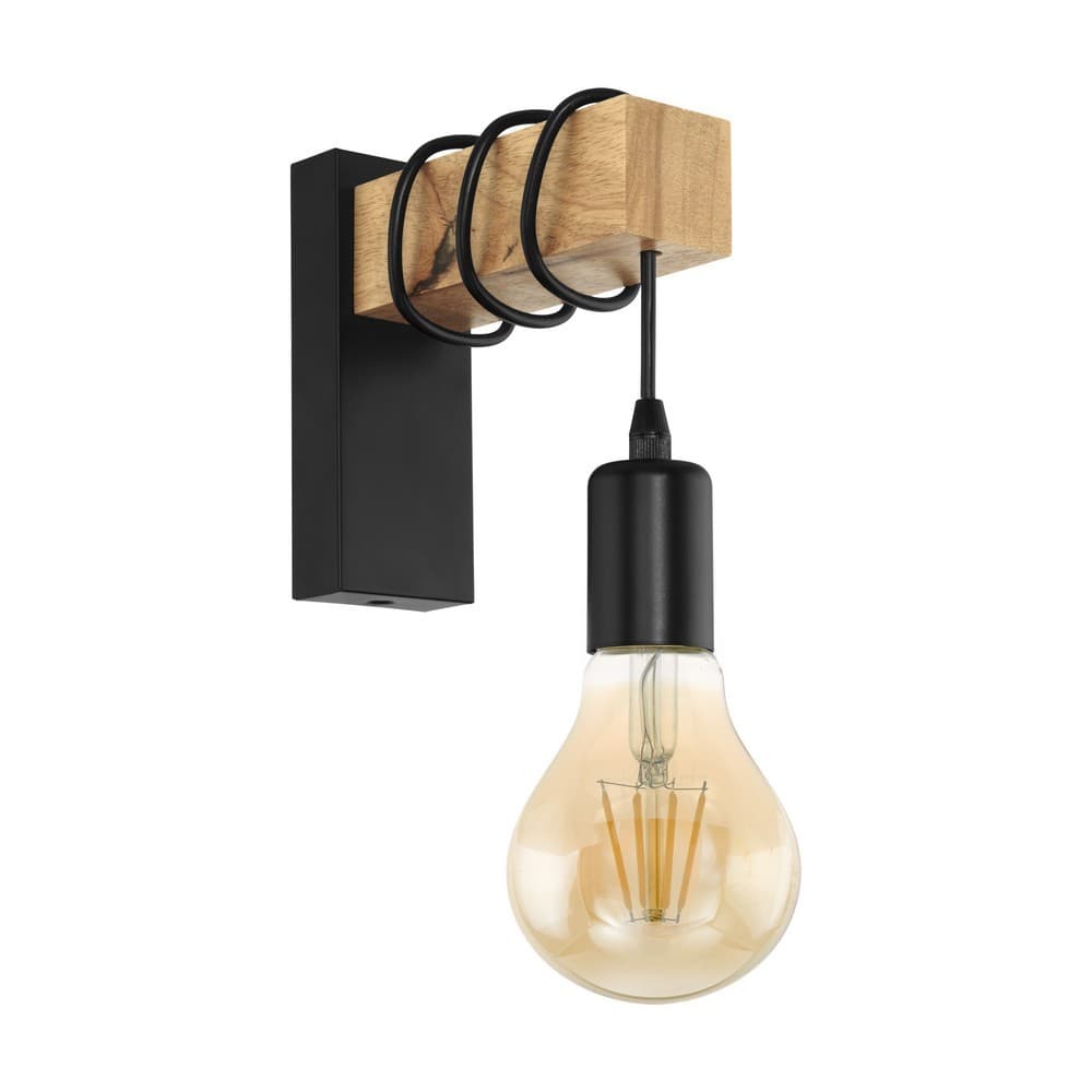 Eglo Arcadian Wooden Wall Light - Black - EGO Lighting