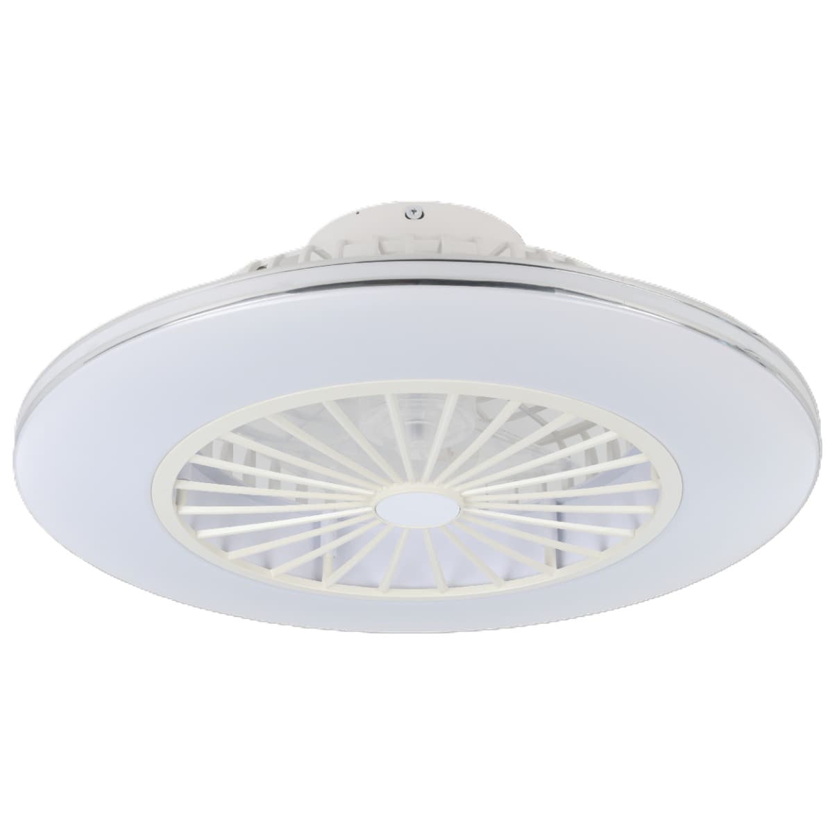 Eglo Lovisca White Silver LED Ceiling Light With Fan 2700-6500K
