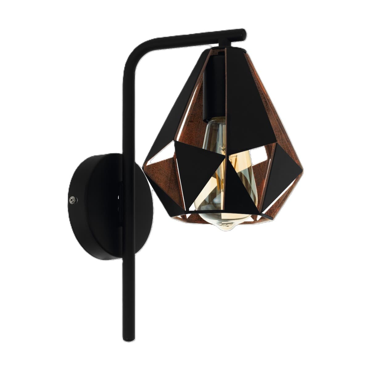 Eglo Carlton 4 Black Antique Copper Coloured E27 Wall Light