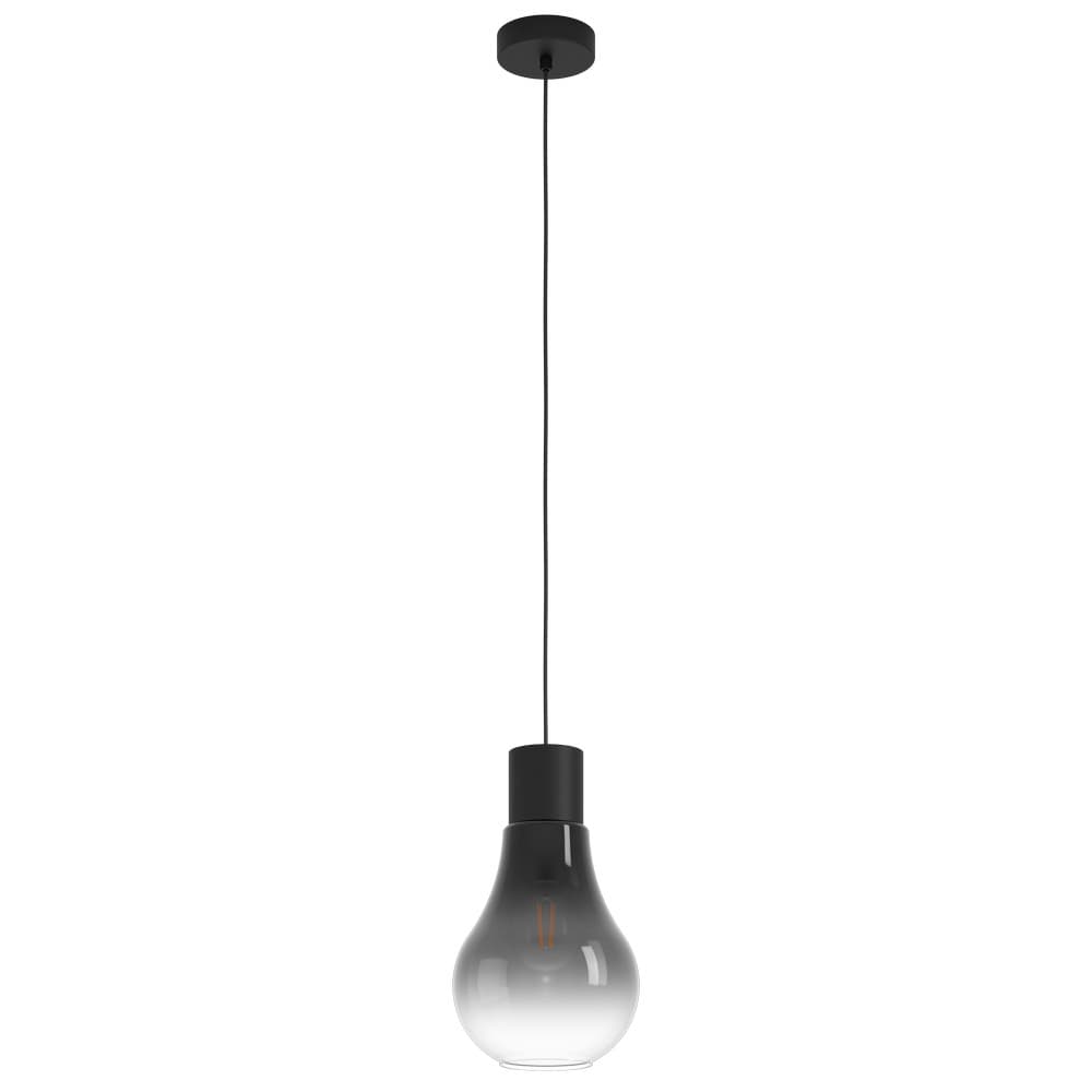 Eglo CHASELY Black Ombre Lightbulb Shaped Pendant Light