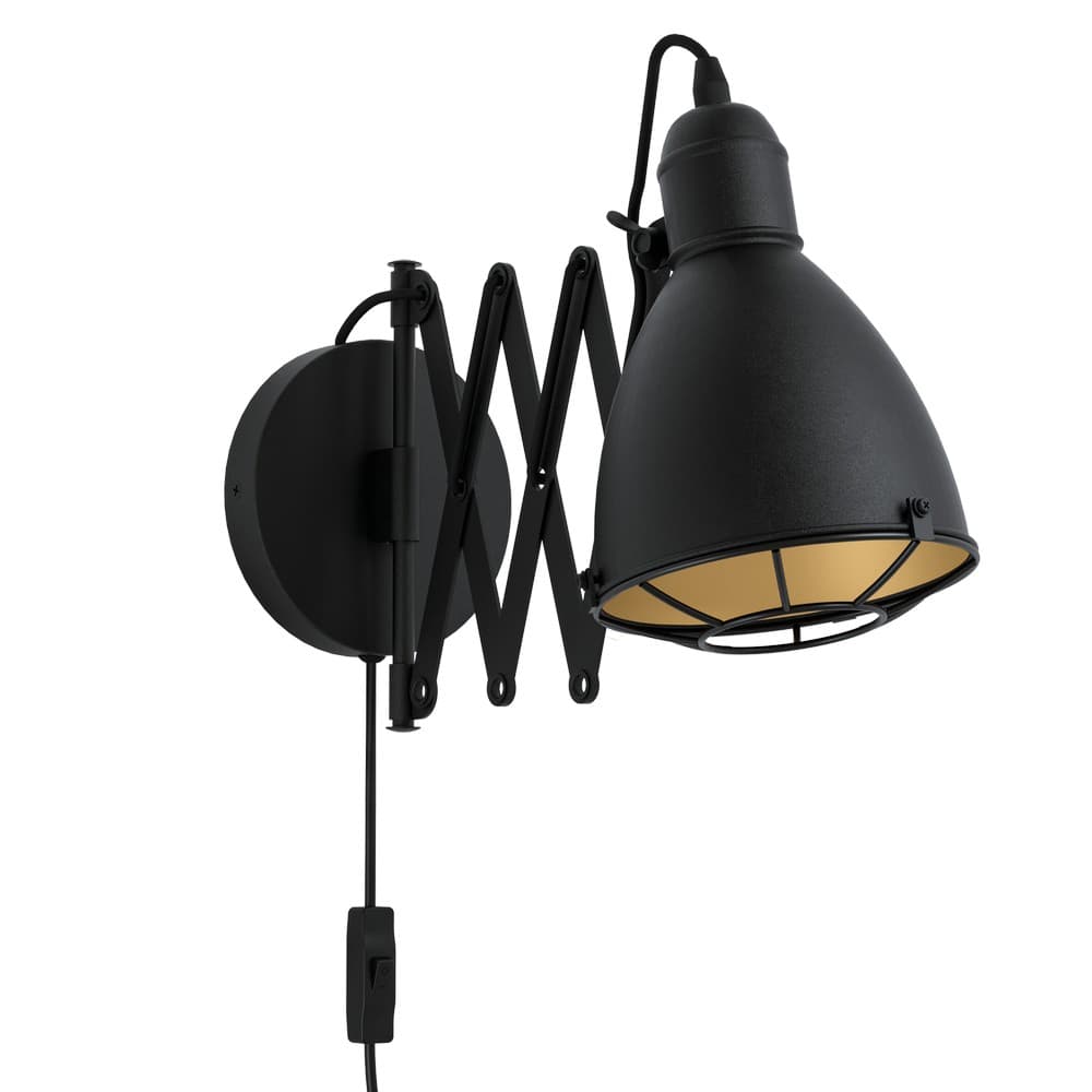 Eglo TREBURLEY Matte Black & Gold Scissor Arm Wall Light