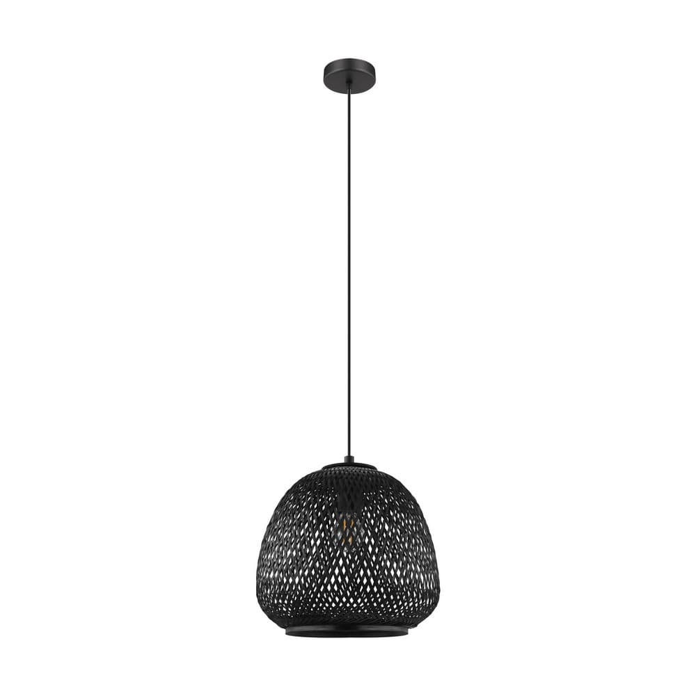 Eglo Debly Black Wicker Pendant Light - EGO Lighting