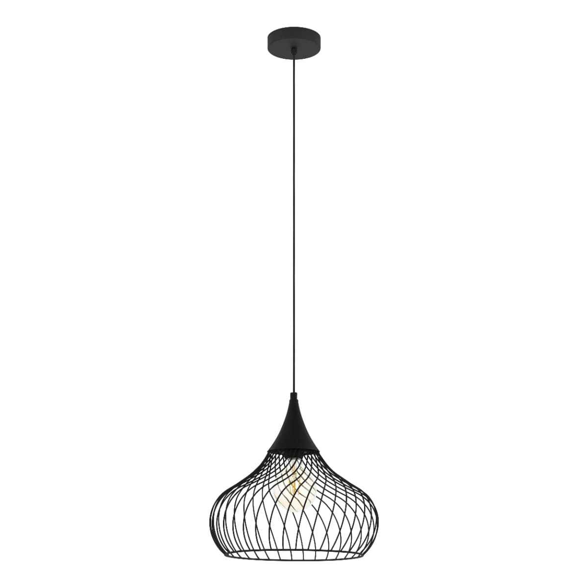 Eglo Staverton Black E27 Pendant Light