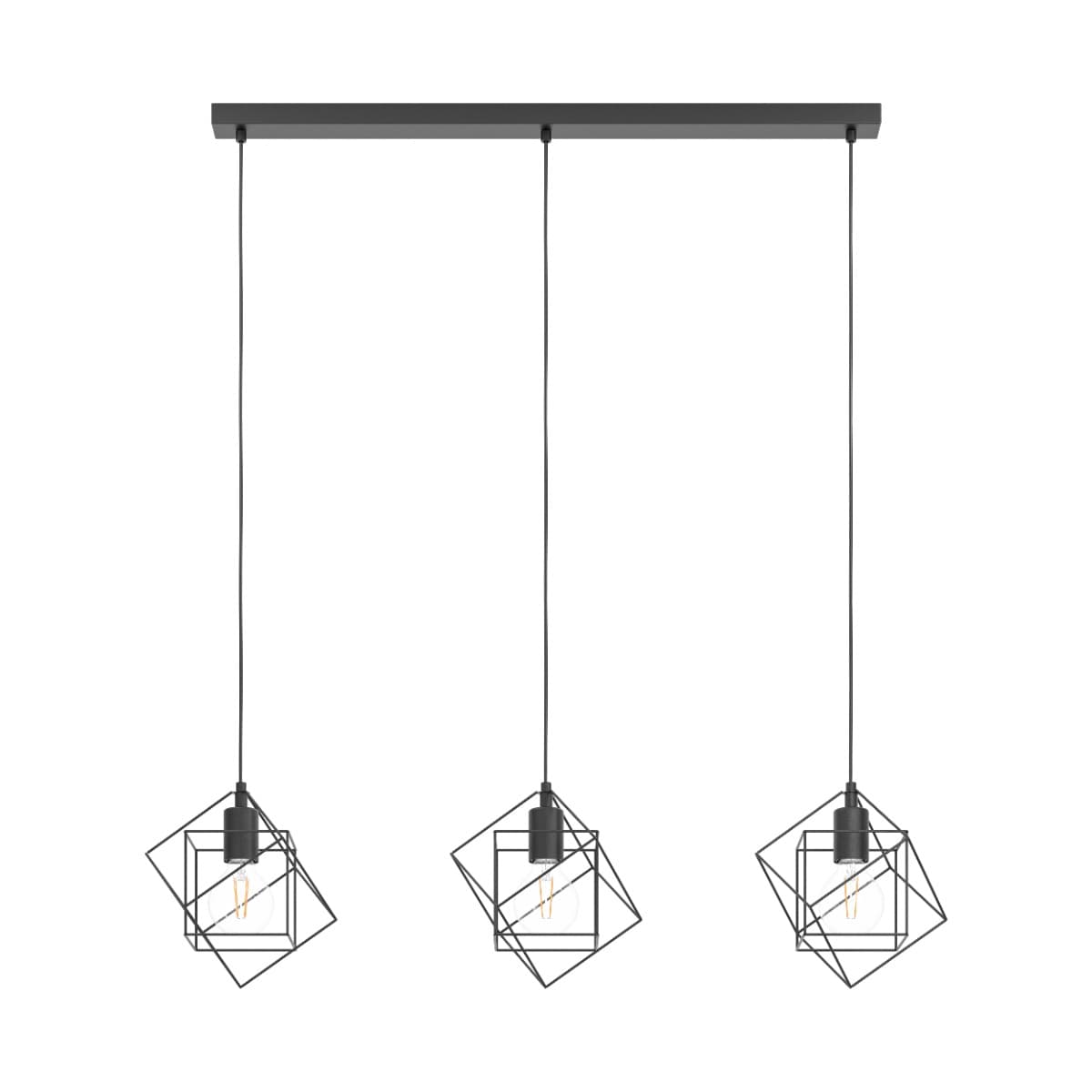 Eglo Straiton Triple Black E27 Pendant Light