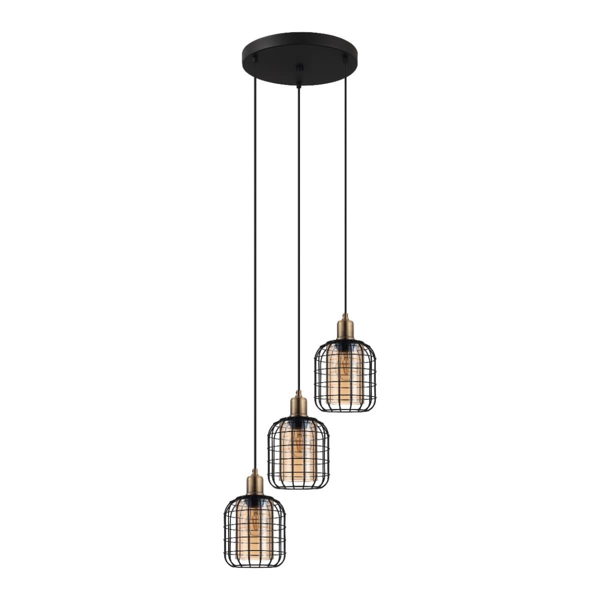 Eglo Chisle Triple Black Bronzed E27 Pendant Light