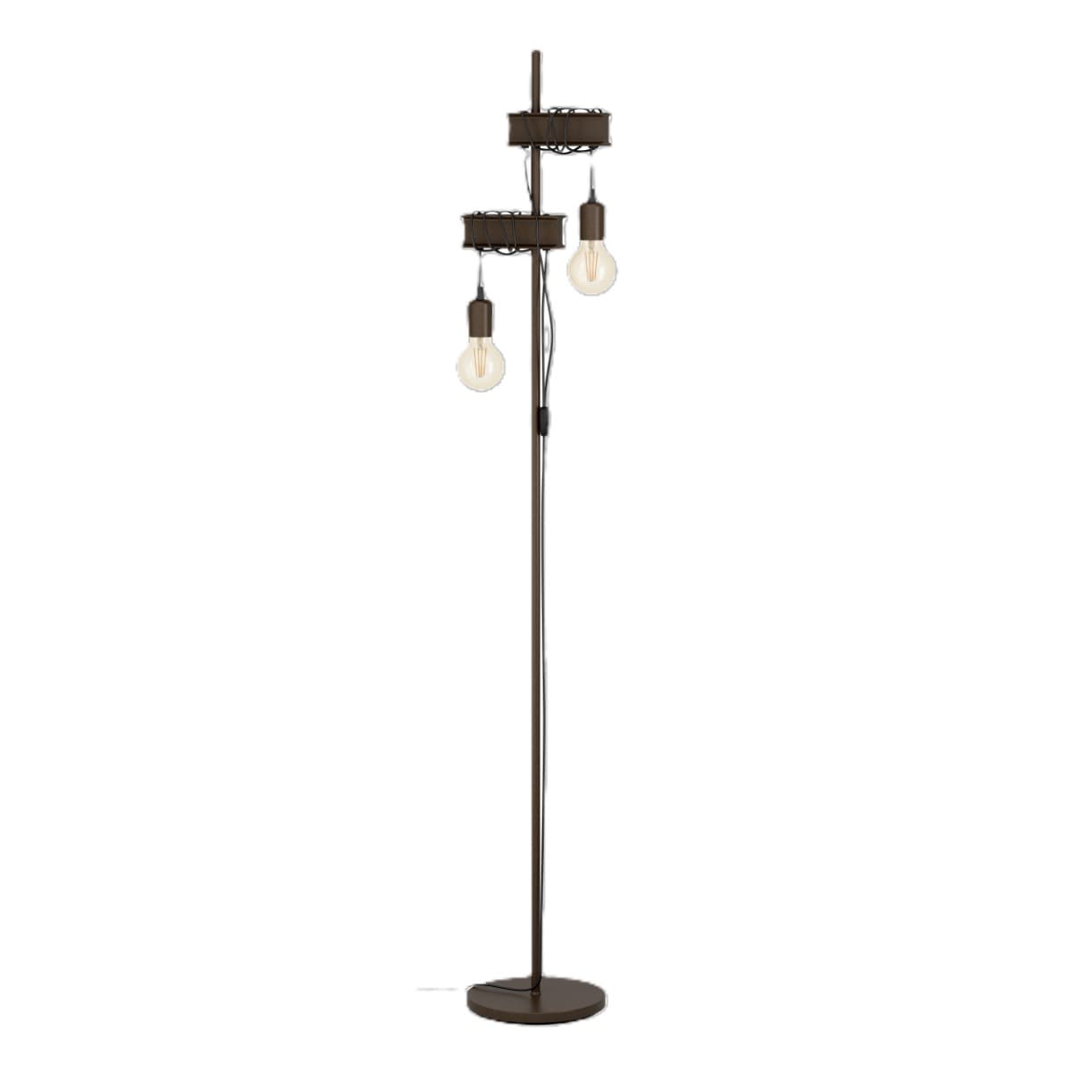 Eglo Townshend 4 Antique Brown Black E27 Floor Light