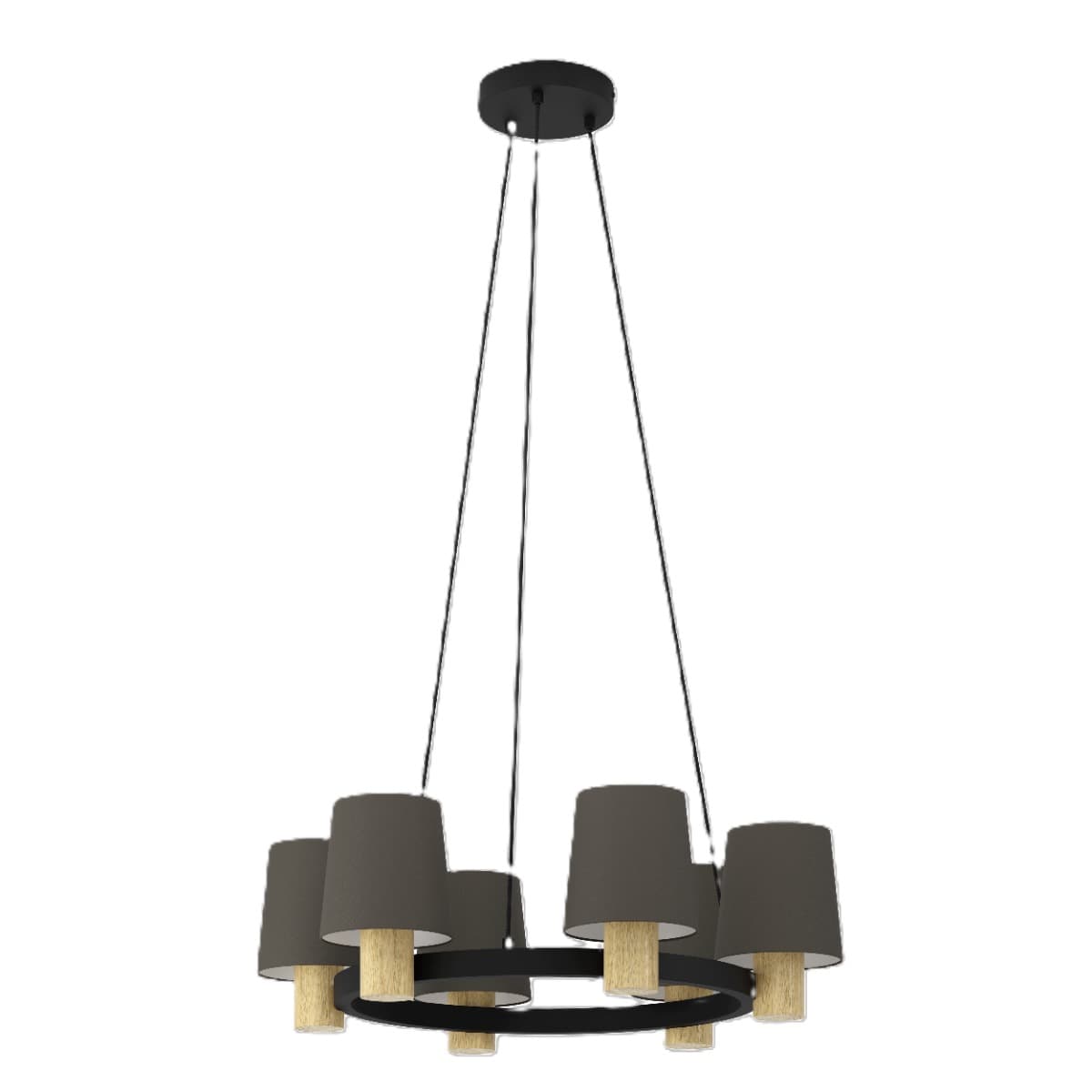Eglo Edale Black Brown E27 Pendant Light