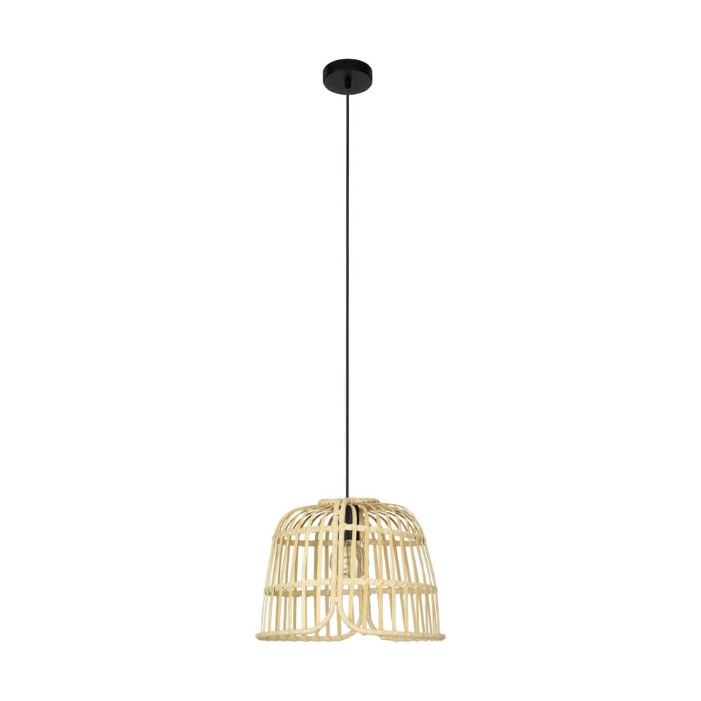 Eglo GLYNEATH Wicker Pendant Light - Black