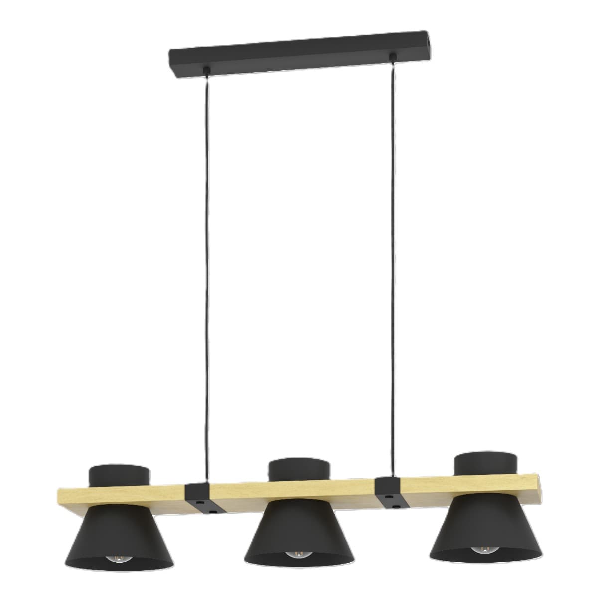 Eglo Maccles Black Brown E27 Pendant Light