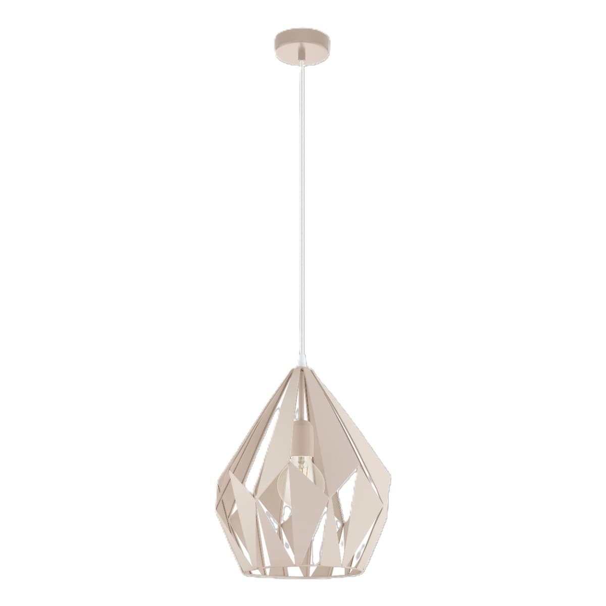 Eglo Carlton-P Pastel Apricot E27 Pendant Light - Orange