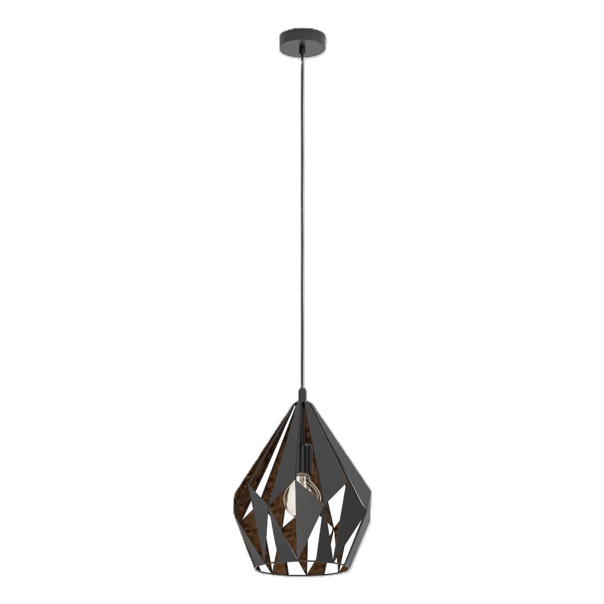 Eglo Carlton 1 Black Copper E27 Pendant Light