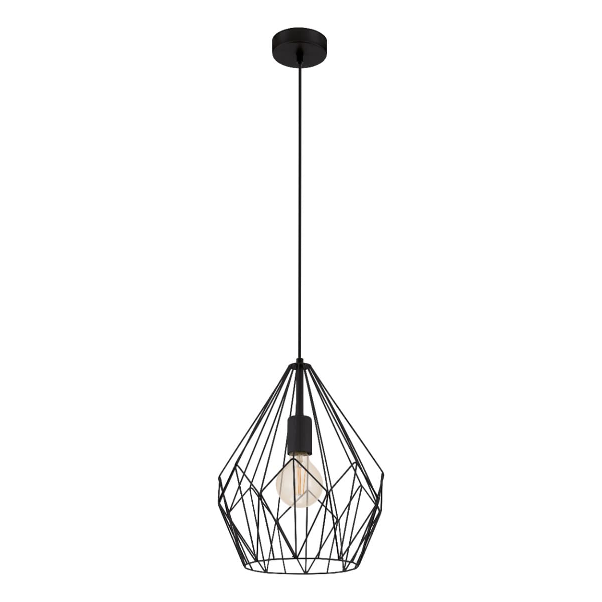 Eglo Carlton Black E27 Pendant Light