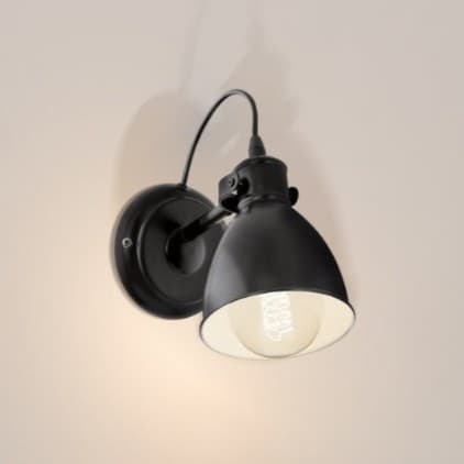 Eglo Priddy Black White E27 Wall Light