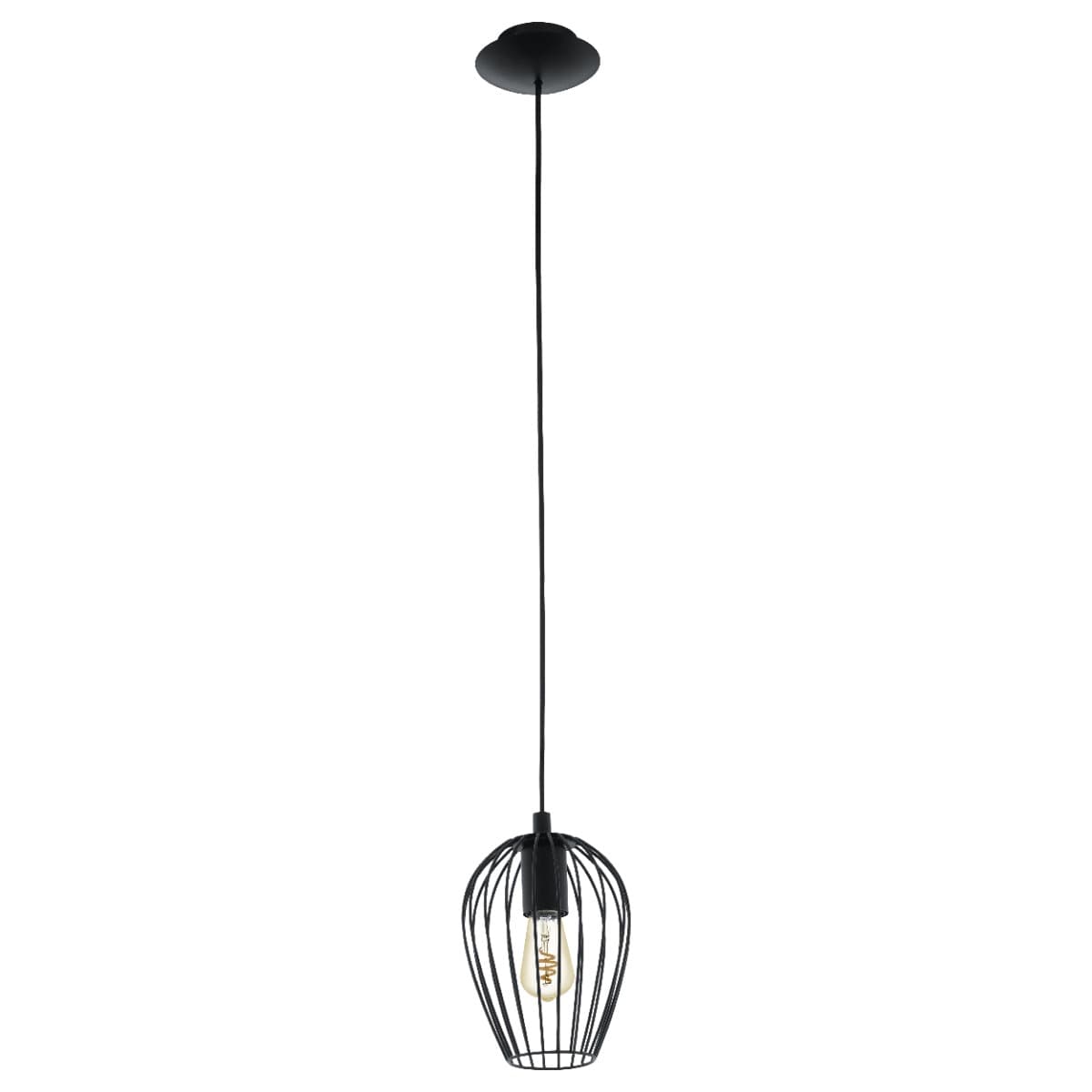 Eglo Newtown Small Single Black E27 Pendant Light