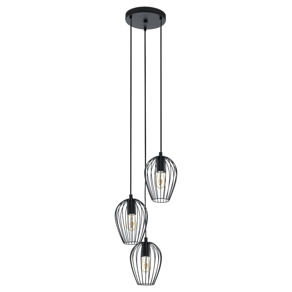 Eglo Newtown Triple Black E27 Pendant Light