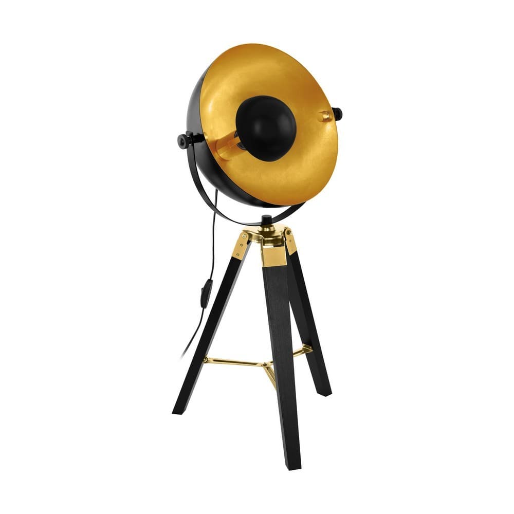 Eglo Covaleda Black & Gold Tripod Table Lamp - EGO Lighting