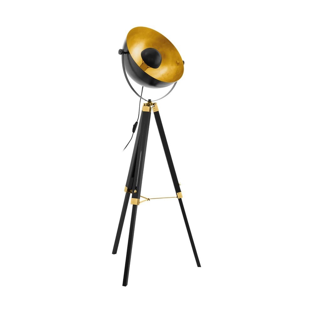 Eglo Covaleda Black & Gold Tripod Floor Lamp - EGO Lighting
