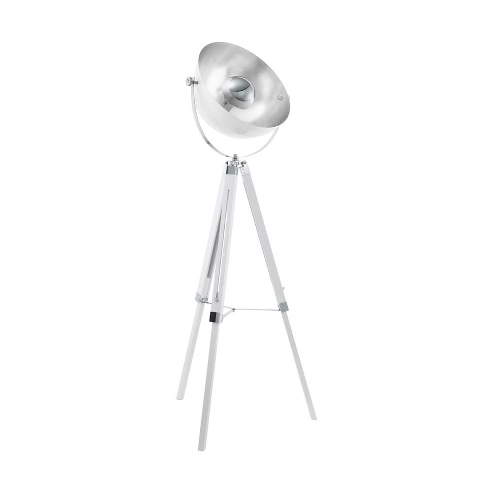 Eglo Covaleda White & Silver Tripod Floor Lamp - EGO Lighting