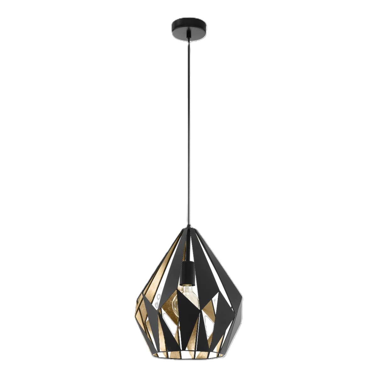 Eglo Carlton 1 Black Gold E27 Pendant Light