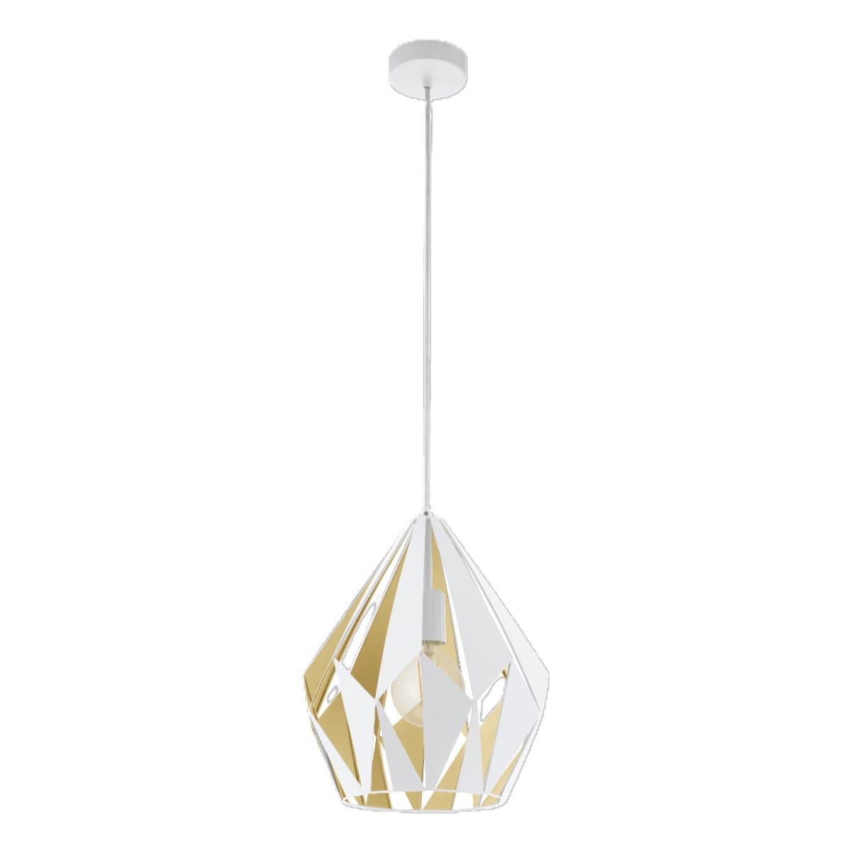 Eglo Carlton 1 White Honey Gold E27 Pendant Light