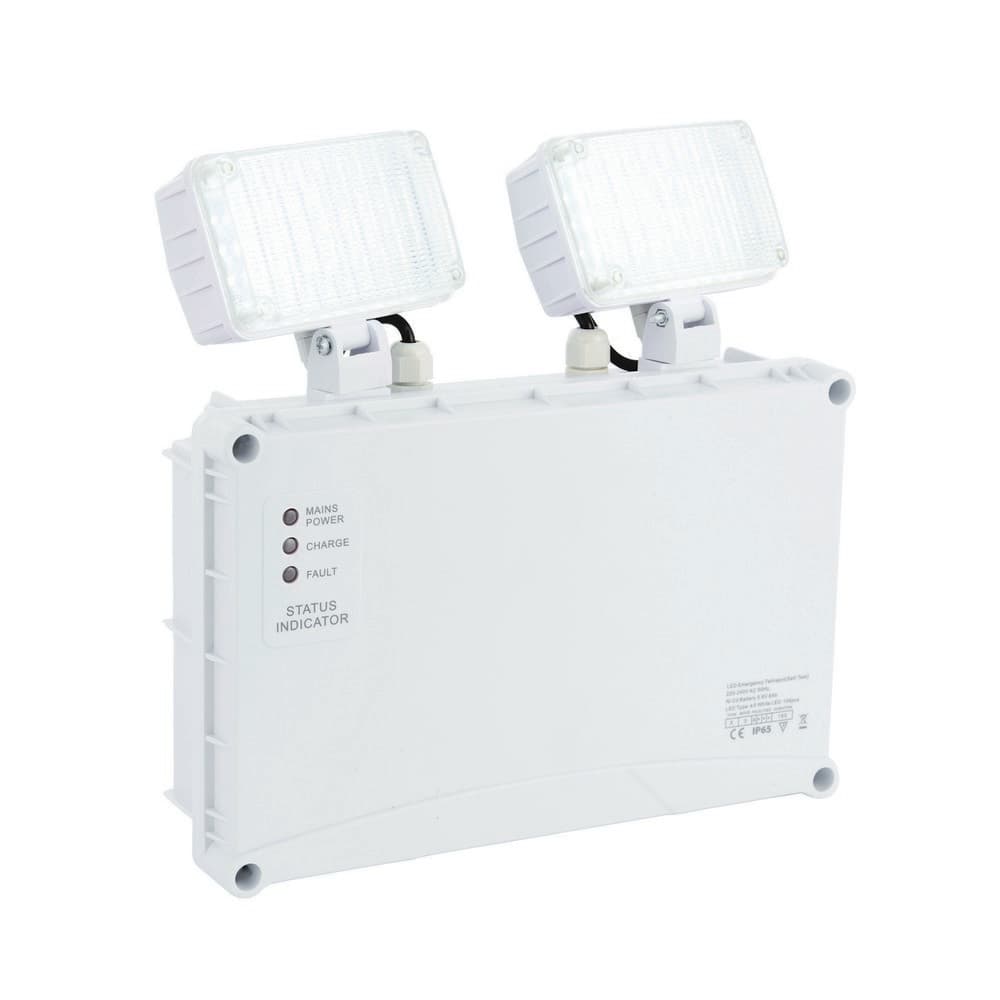 Saxby Sight ENM 3W IP65 Daylight White Outdoor Twin Spotlight - Clear