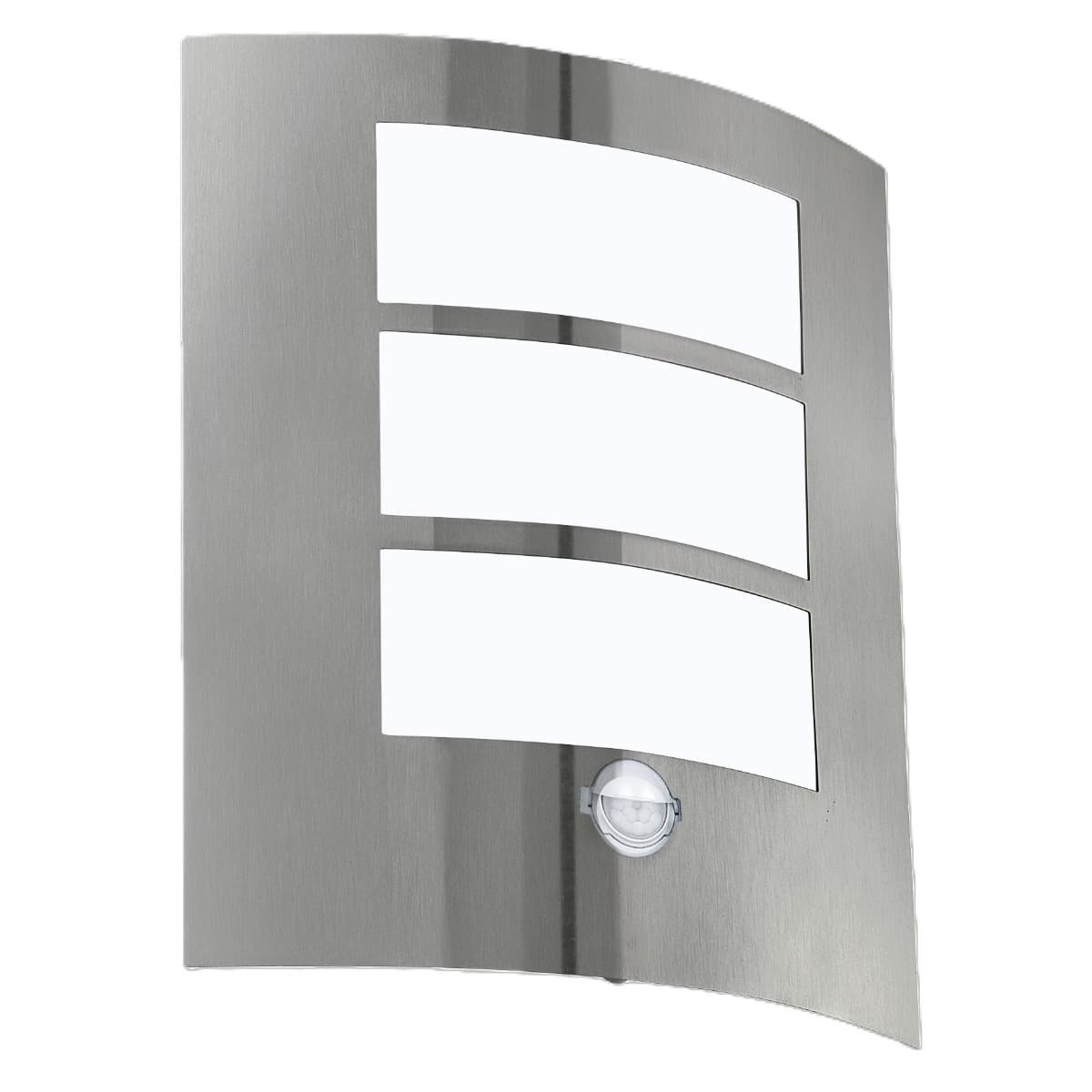 Eglo City Stainless Steel Outdoor E27 Wall Light IP44 with Sensor