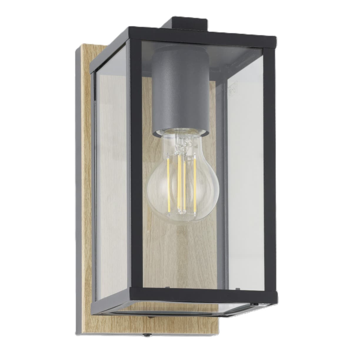 Eglo Budrone Black Brown Outdoor E27 Wall Light IP44