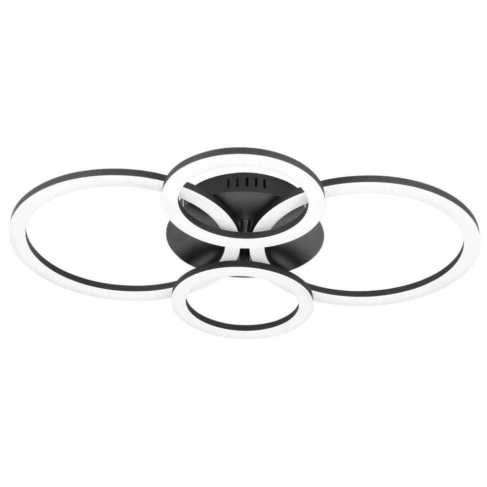 Eglo PARRAPOS-Z Black 4 Round Smart LED Ceiling Light 41W