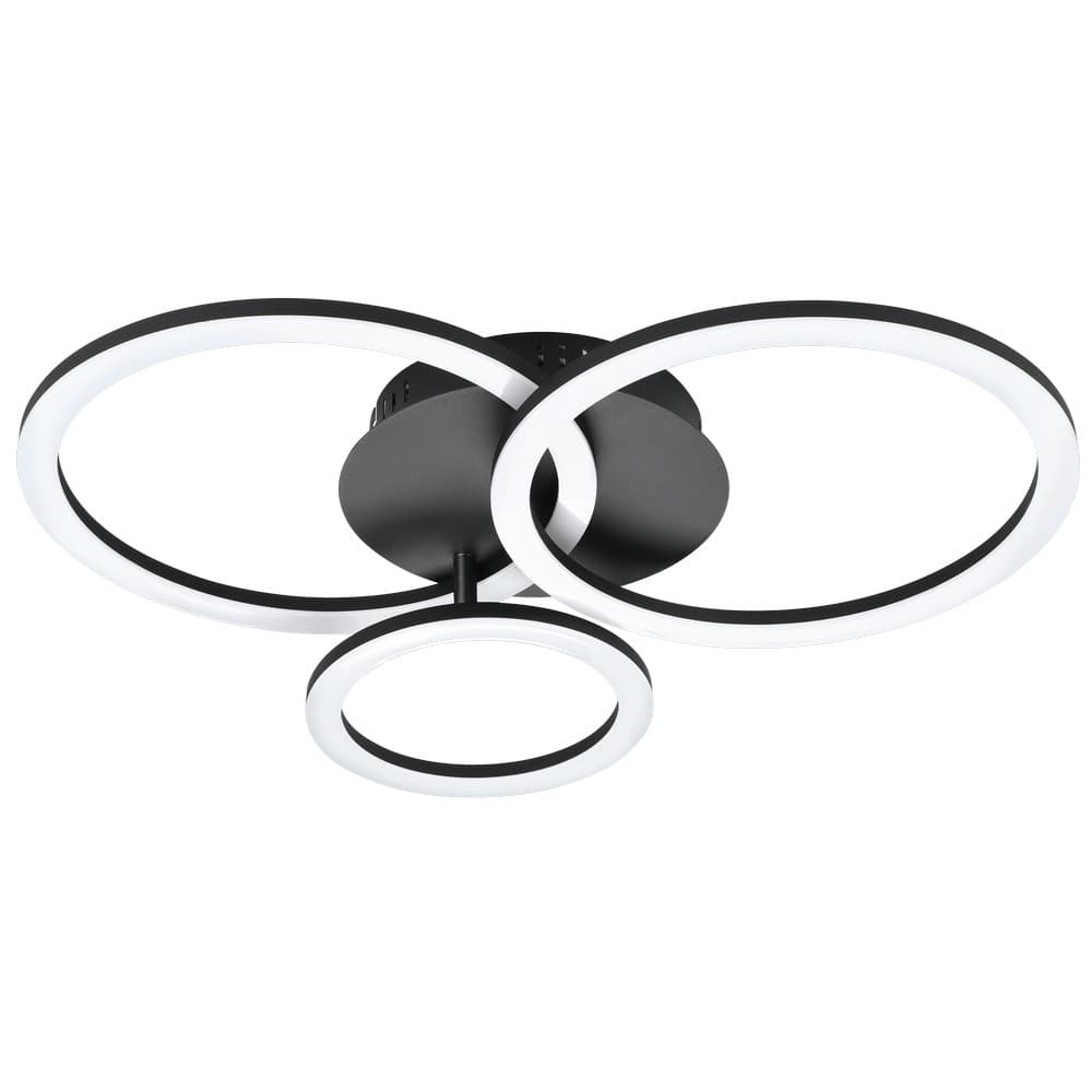Eglo PARRAPOS-Z Matte Black Smart LED Circular Ceiling Light