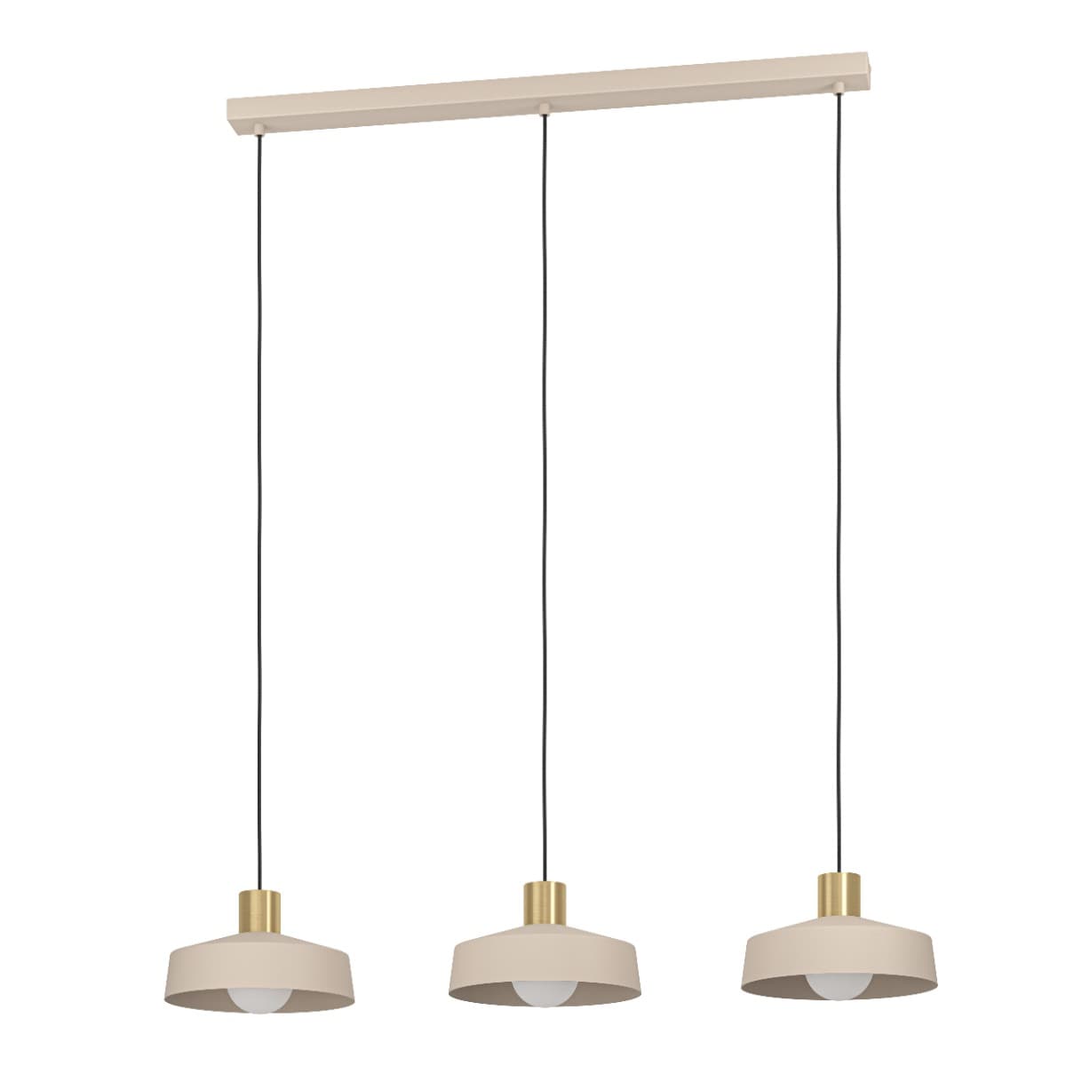 Eglo Valdiola Triple Sandy Brushed Brass E27 Pendant Light