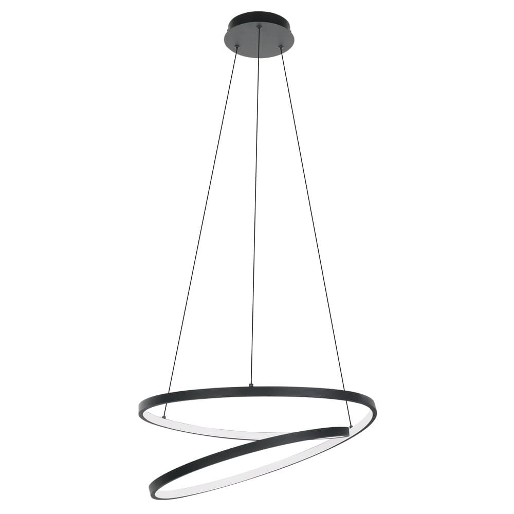 Eglo RUOTALE Matte Black LED Spiral Pendant Light