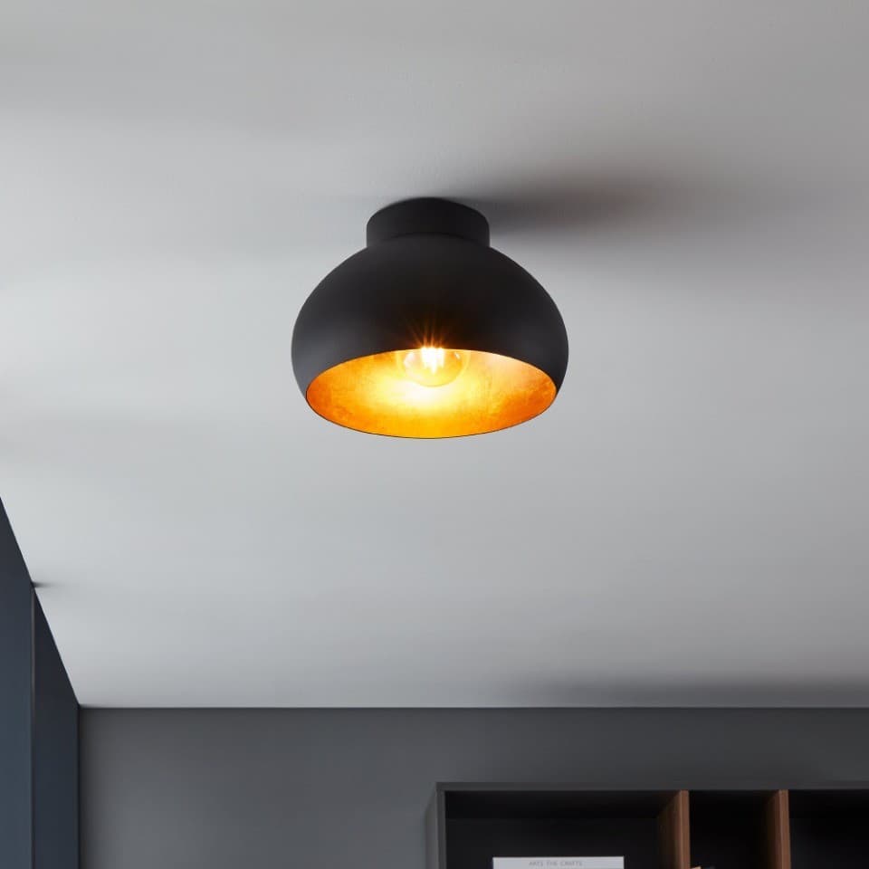 Eglo Mogano 2 Black Gold E27 Ceiling Light