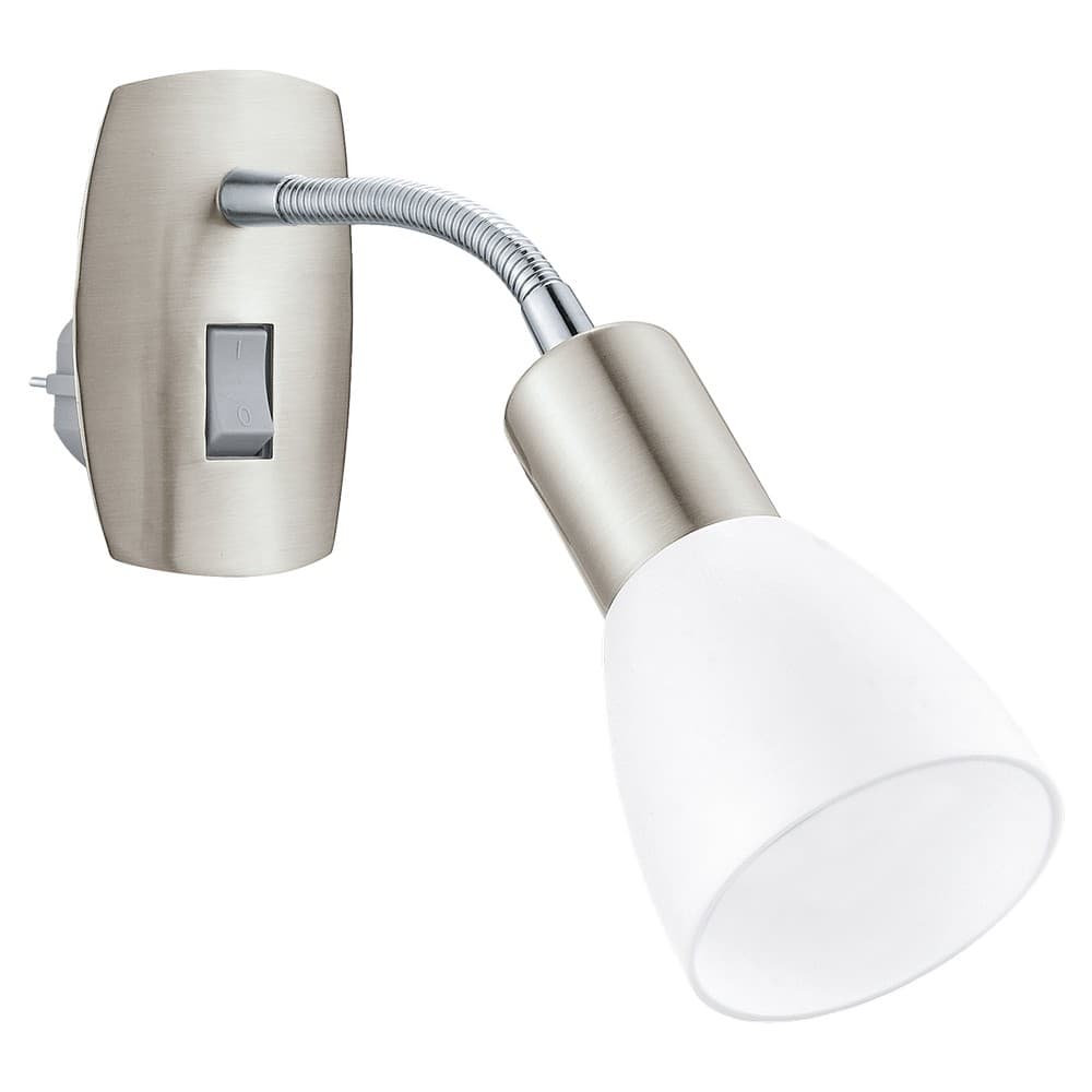 Eglo DAKAR 3 White & Satin Nickel Plug-In Task Light - Chrome