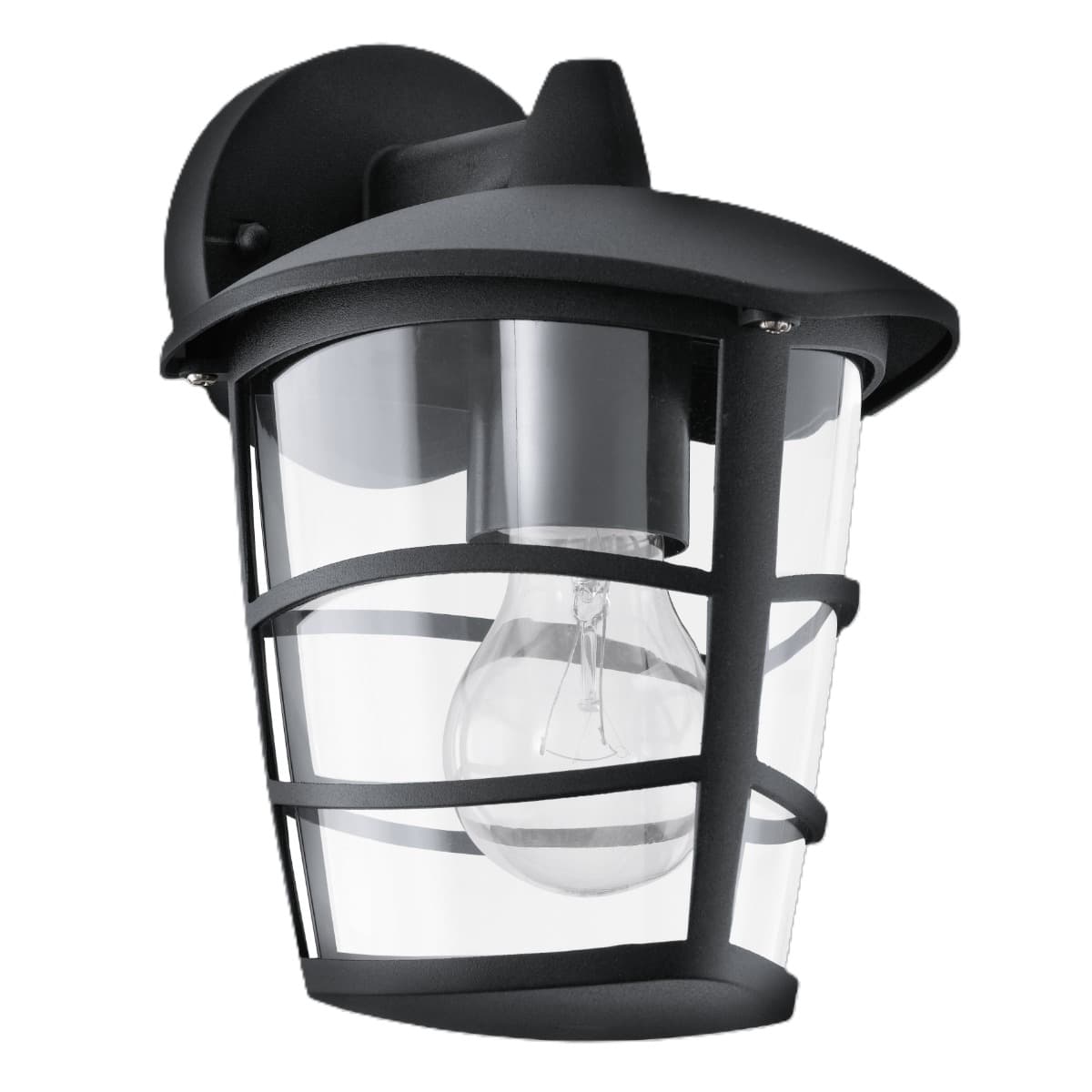Eglo Aloria Black Lantern Outdoor E27 Wall Light IP44