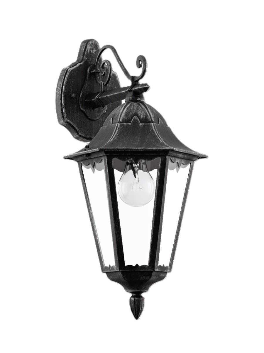 Eglo Navedo Black Silver-Patina Outdoor Hanging E27 Wall Light IP44