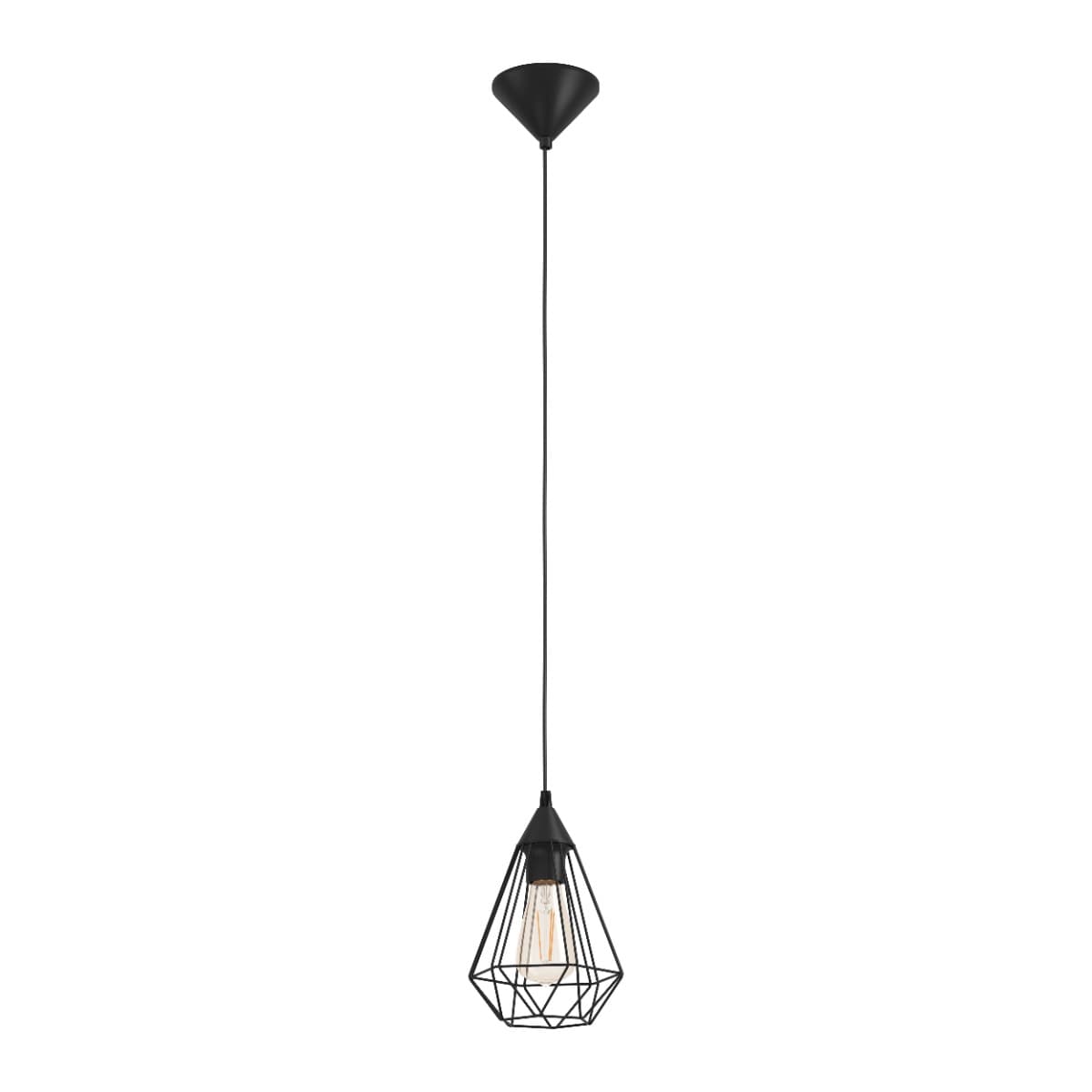 Eglo Tarbes Small Single Black E27 Pendant Light