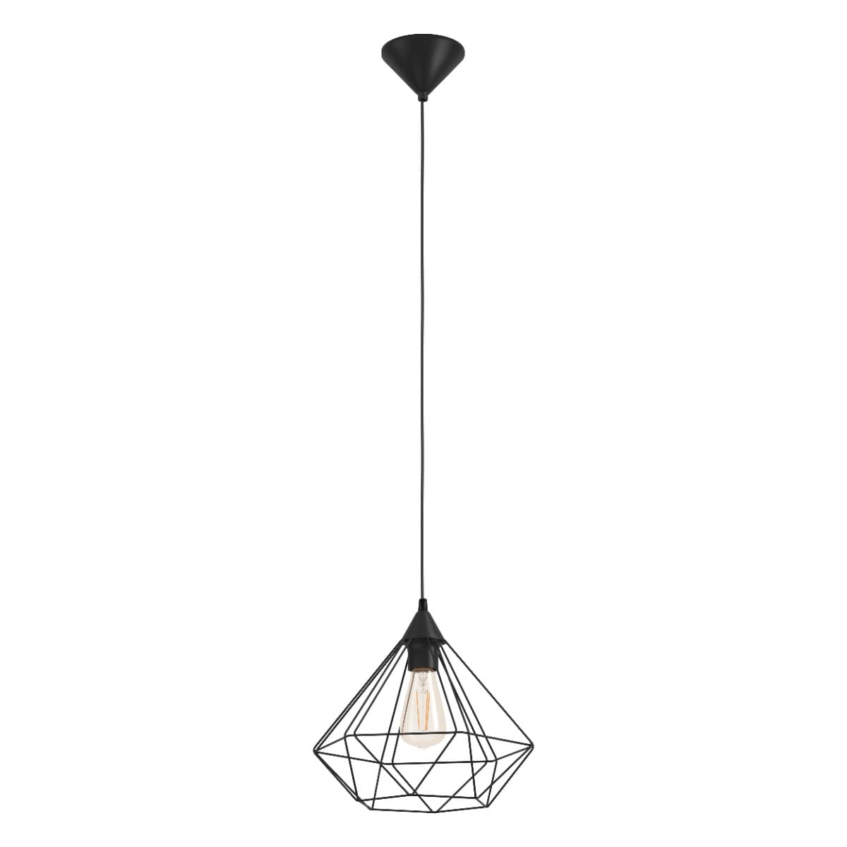 Eglo Tarbes Single Black E27 Pendant Light