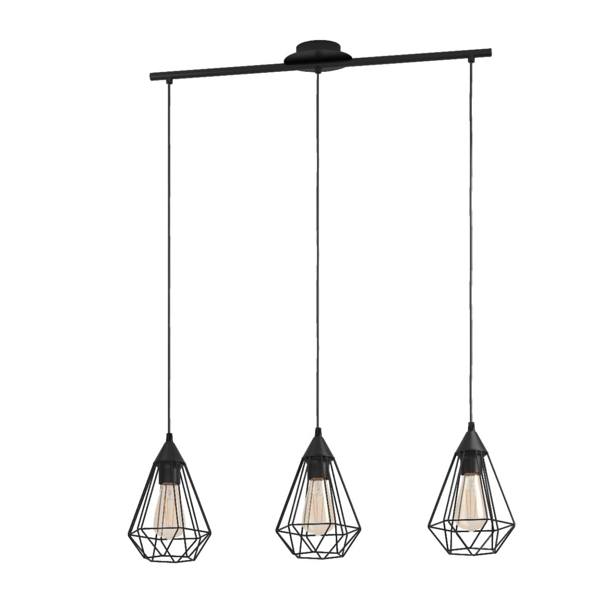 Eglo Tarbes Small Triple Black E27 Pendant Light